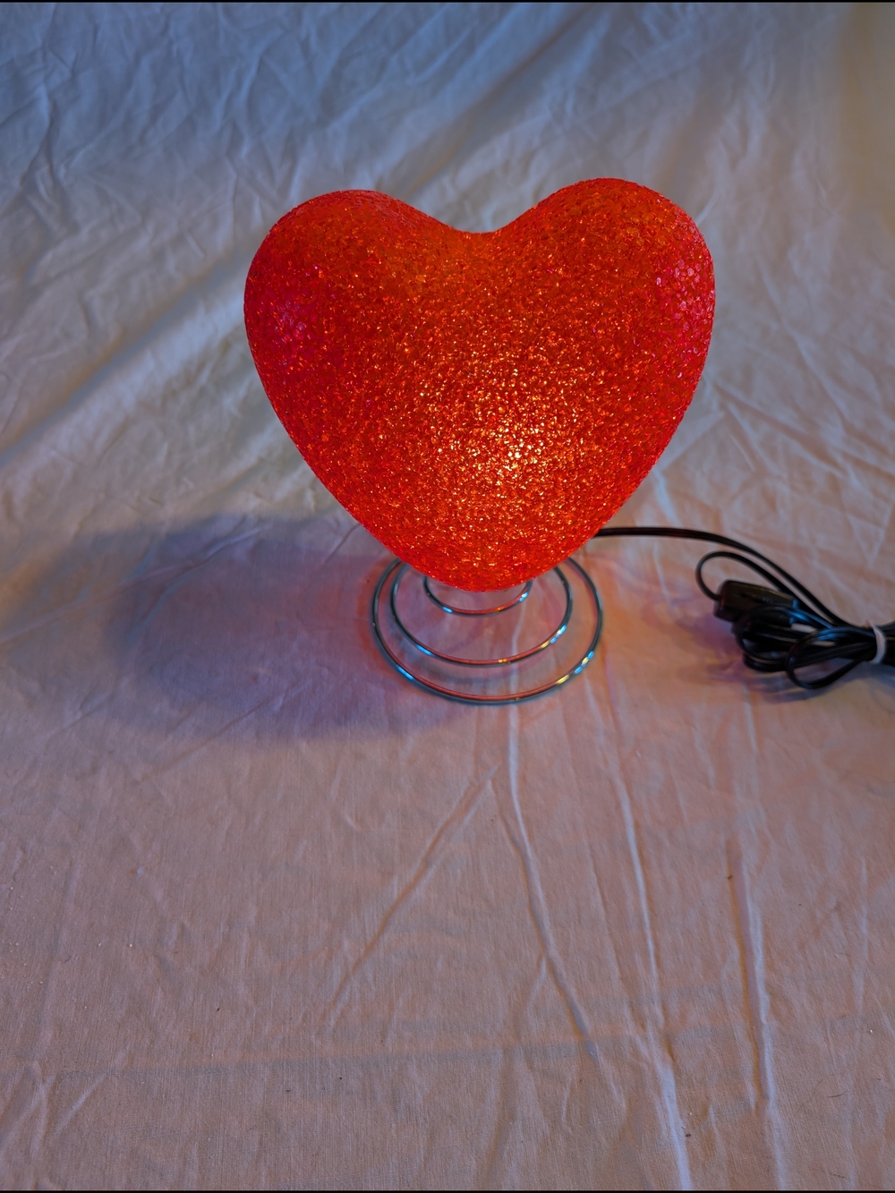 2/50$ Red Glitter Heart Table Lamp